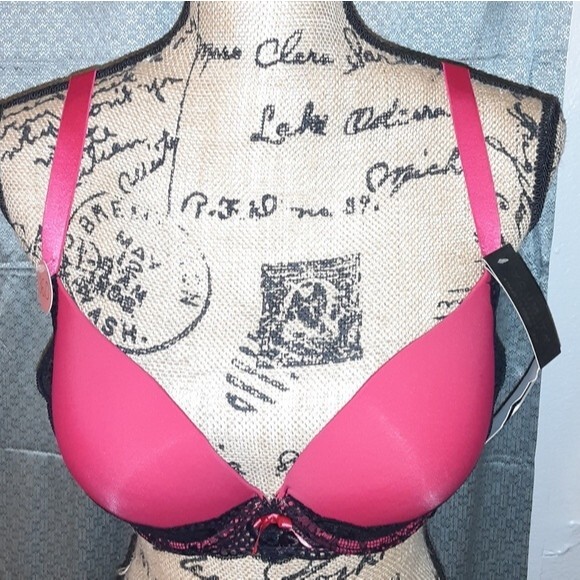 Youmita Red 40D Floral Lace Overlay Plunge Bra NWT - Picture 1 of 8